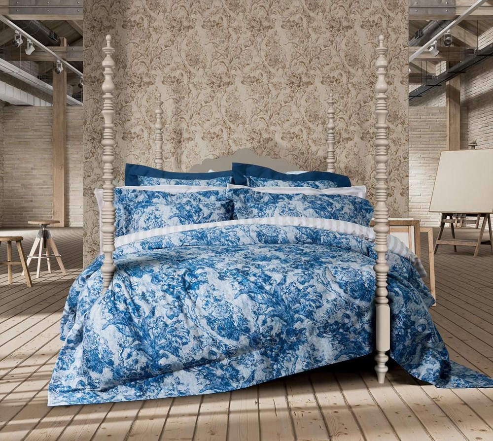 Fringed Tulip Bedding by Sanderson x Giles Deacon in Smalt Blue